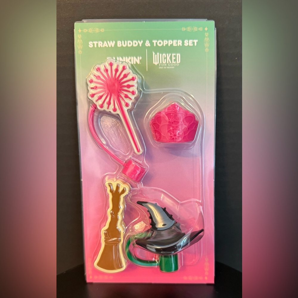 NEW Dunkin’ x Wicked “For Good” Straw Buddy & Topper Set✨ Limited Edition Collab